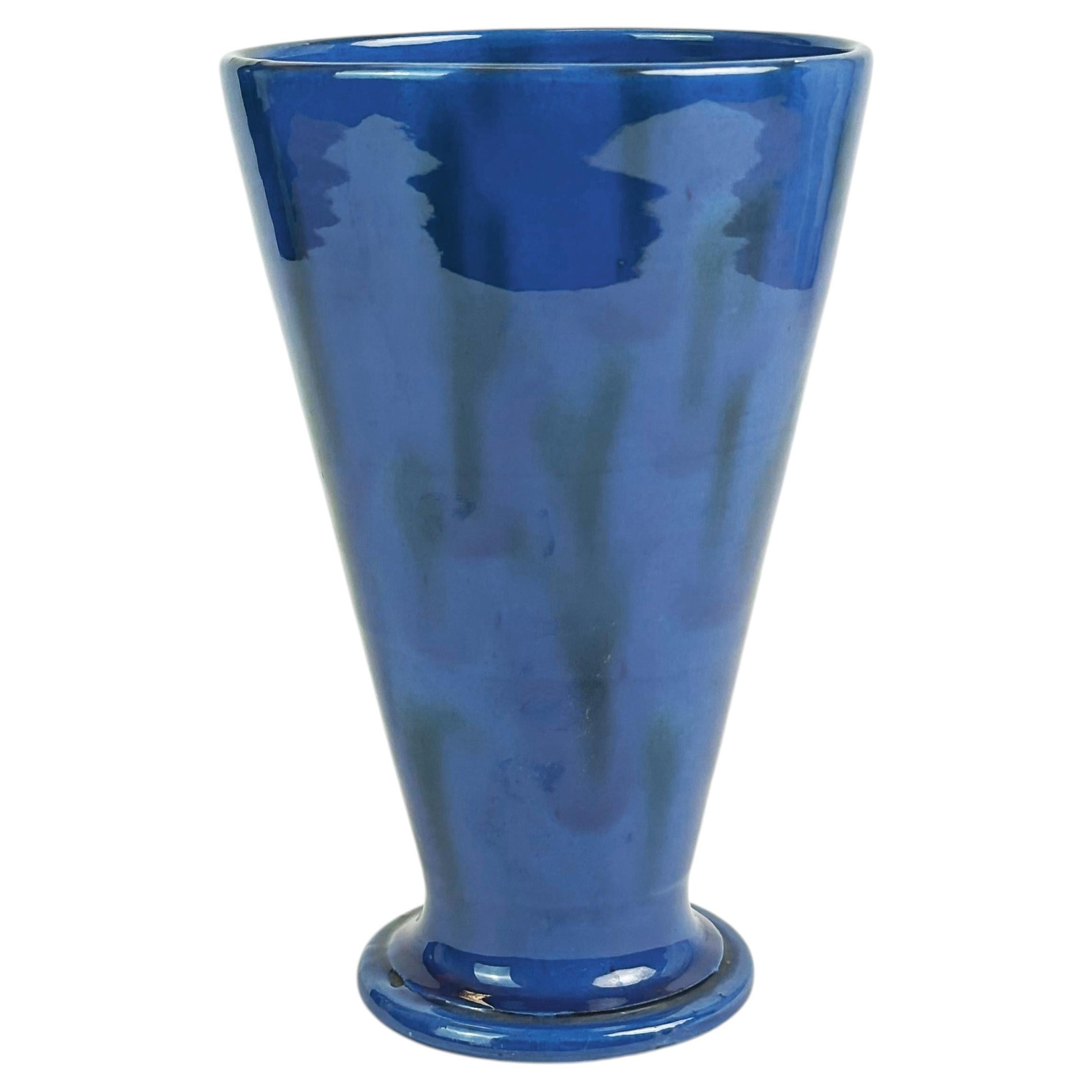 Arts and Crafts Cobalt Blue Stoneware Vase by C H Brannam, Barnstaple, 1910s