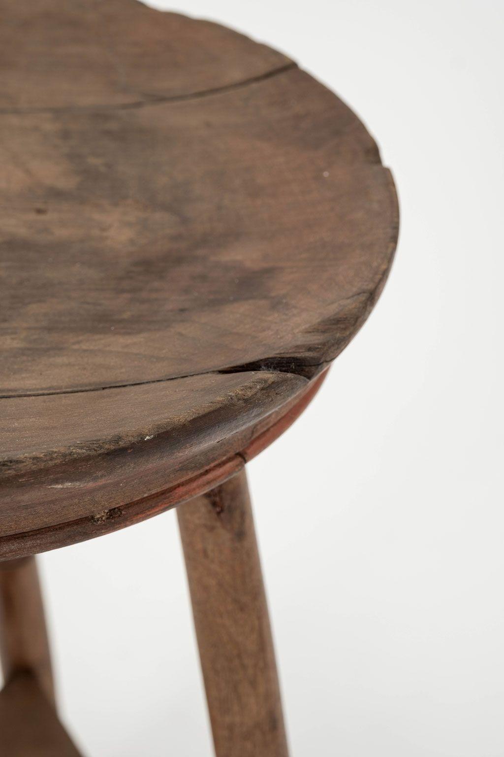 Hand-Carved Arts and Crafts Concave-Seated Stool