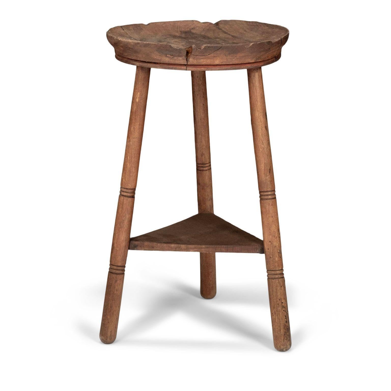 19th Century Arts and Crafts Concave-Seated Stool