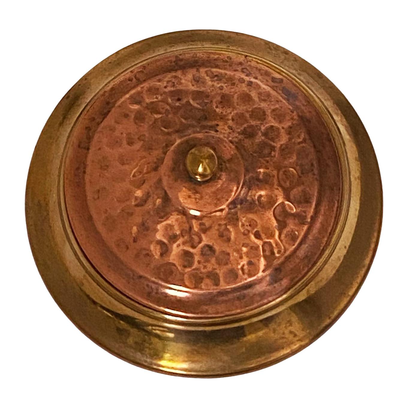 Arts and Crafts Copper and Brass Caddy Box Continental C.1910 For Sale 1
