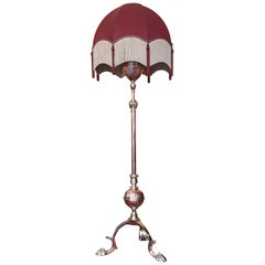 Arts and Crafts Copper and Brass Extendable Standard Lamp