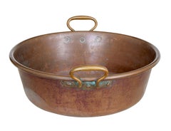 Arts and crafts copper bowl with handles