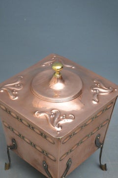 Arts & Crafts Copper Coal Bin