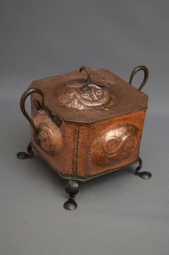 Arts and Crafts Copper Coal Bin Log Bin