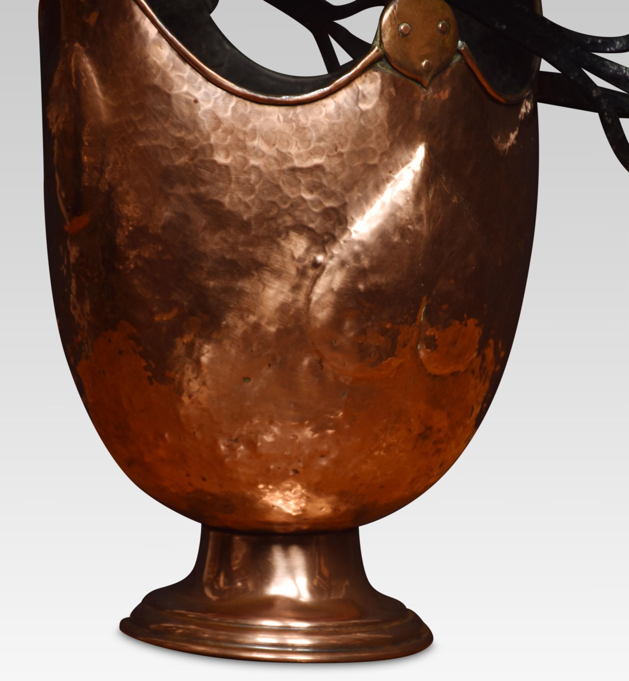 British Arts & Crafts Copper Coal Bucket For Sale