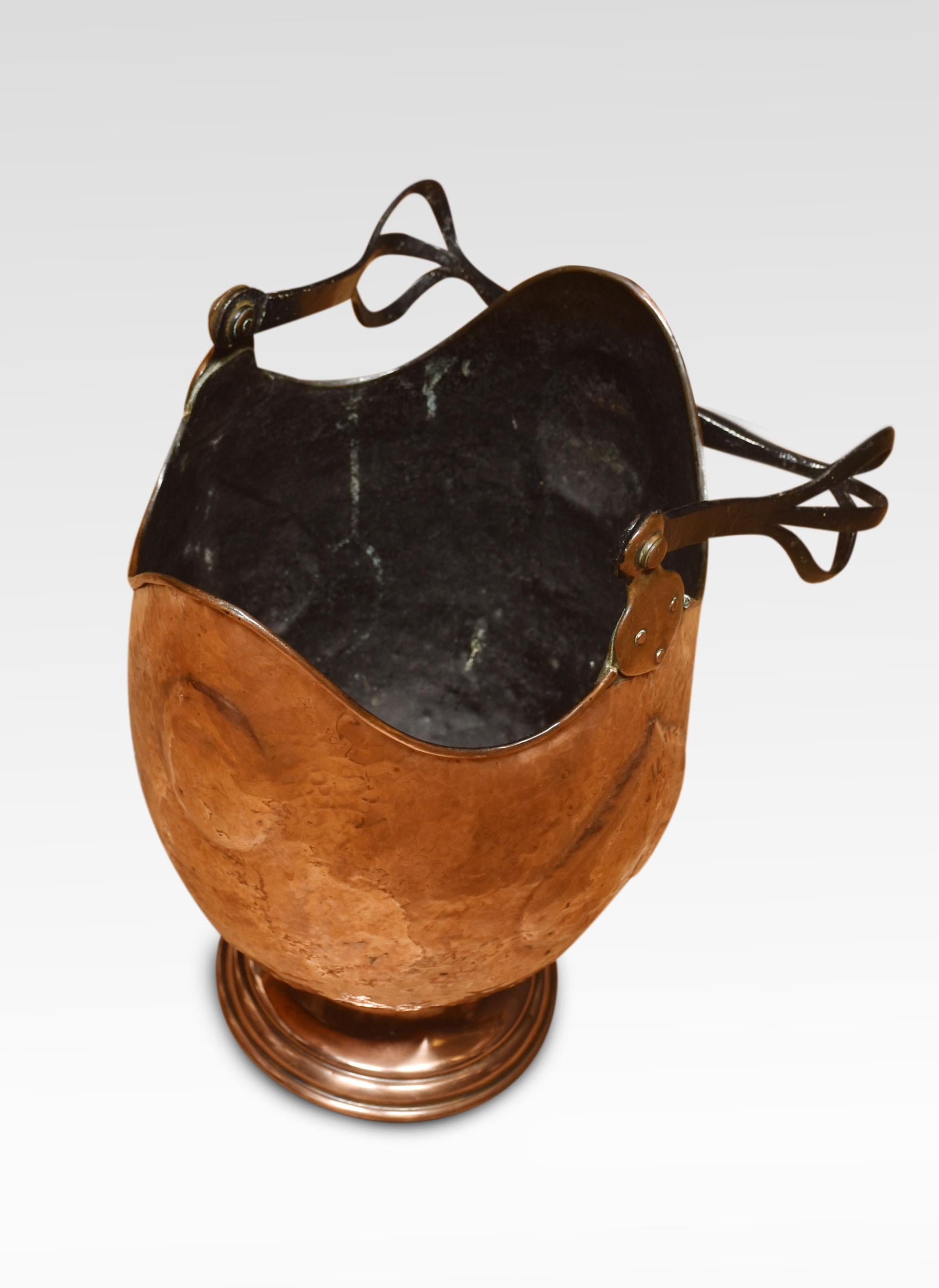 19th Century Arts & Crafts Copper Coal Bucket For Sale