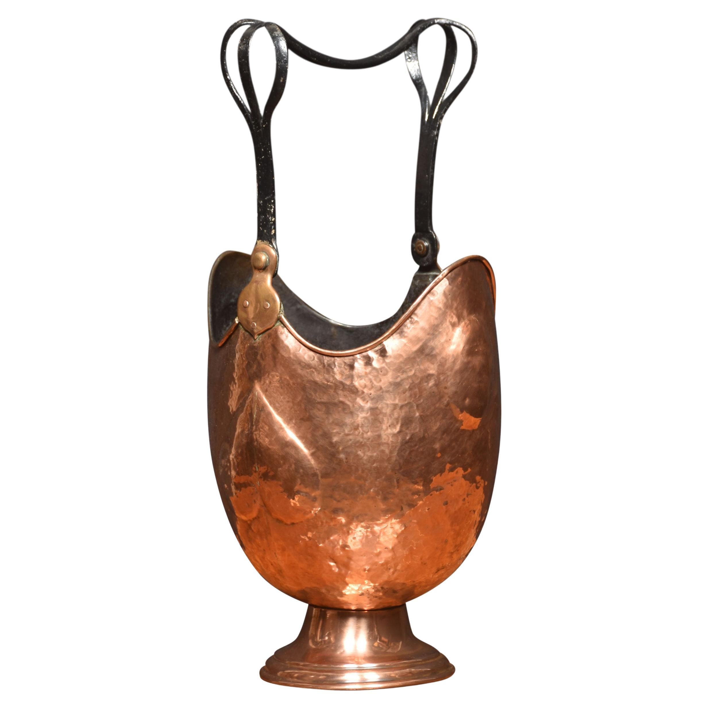 Arts & Crafts Copper Coal Bucket For Sale