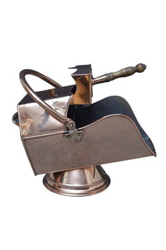 Arts and Crafts Copper Coal Helmet with Shovel Coal Bucket