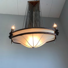 Arts & Crafts Copper Ship Vessel Design Chandelier by Winkelman & van der Bijl