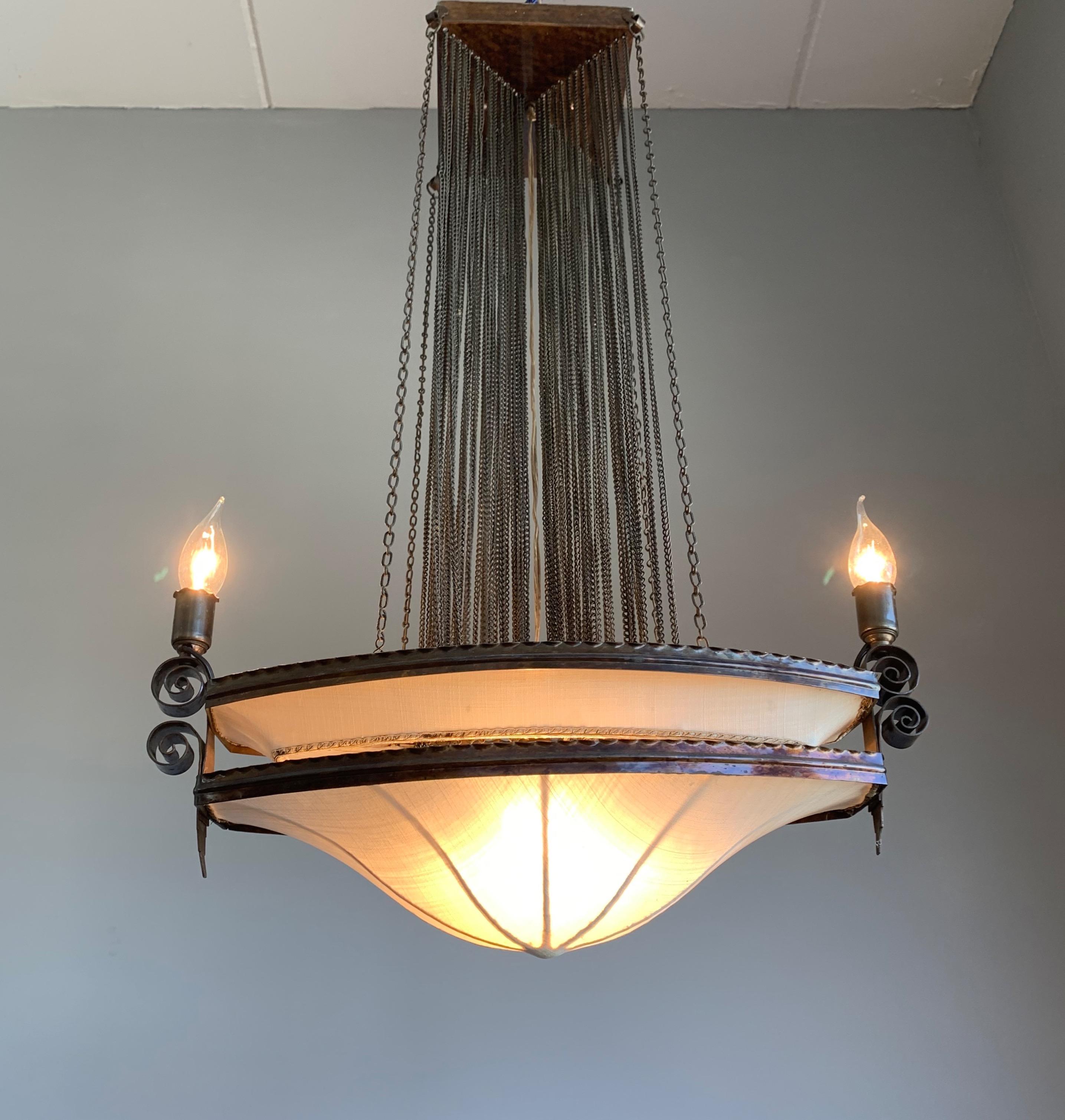 Fatto a mano Lampadario di design Arts & Crafts Ship Vessel in rame di Winkelman & Van der Bijl in vendita