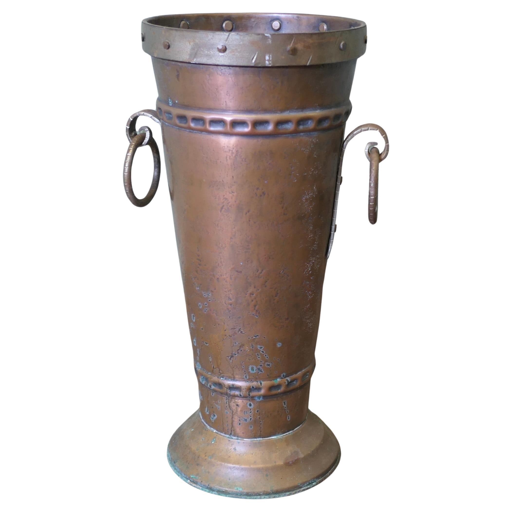Arts and Crafts Copper Stick Stand, Umbrella Stand For Sale