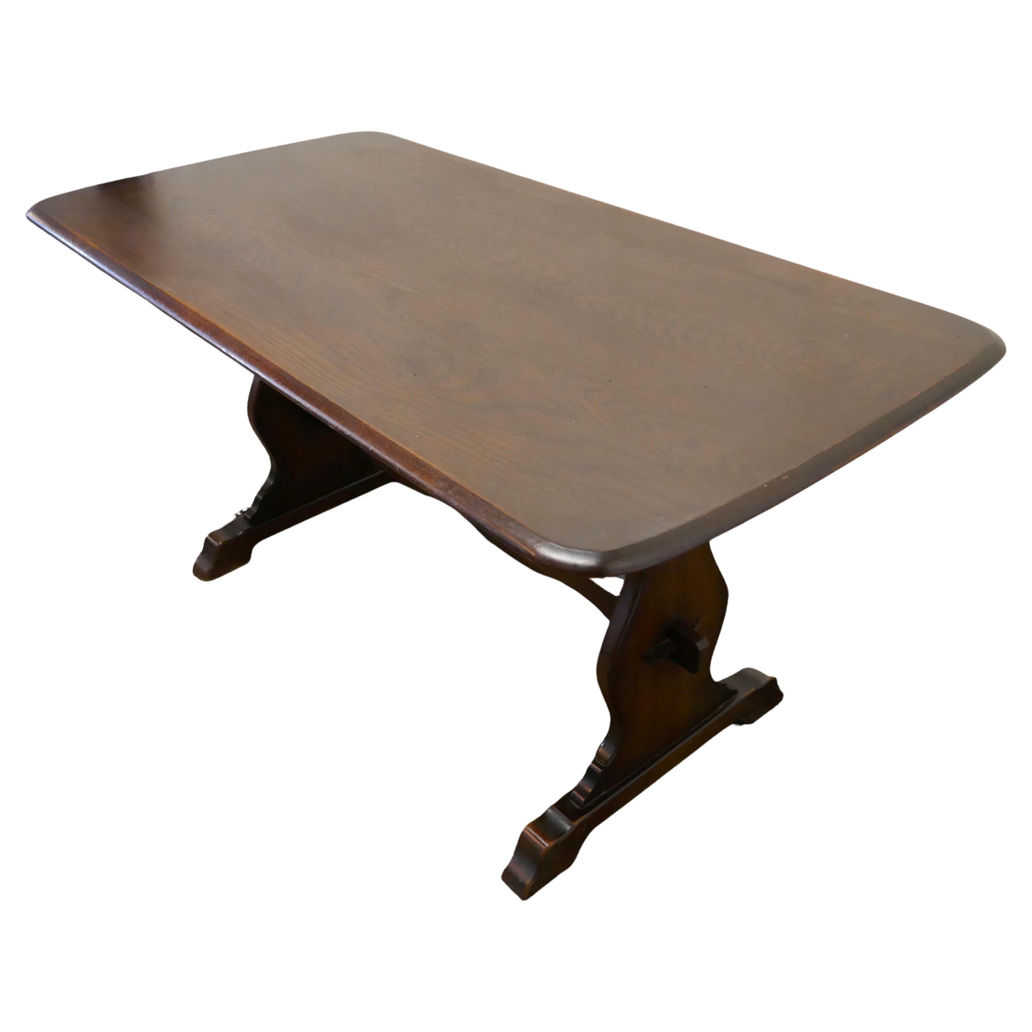 Large Arts and Crafts English Oak Refectory Dining Table at 1stDibs