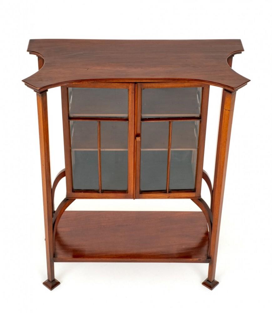 Glass Arts and Crafts Display Cabinet Antique Mahogany 1890