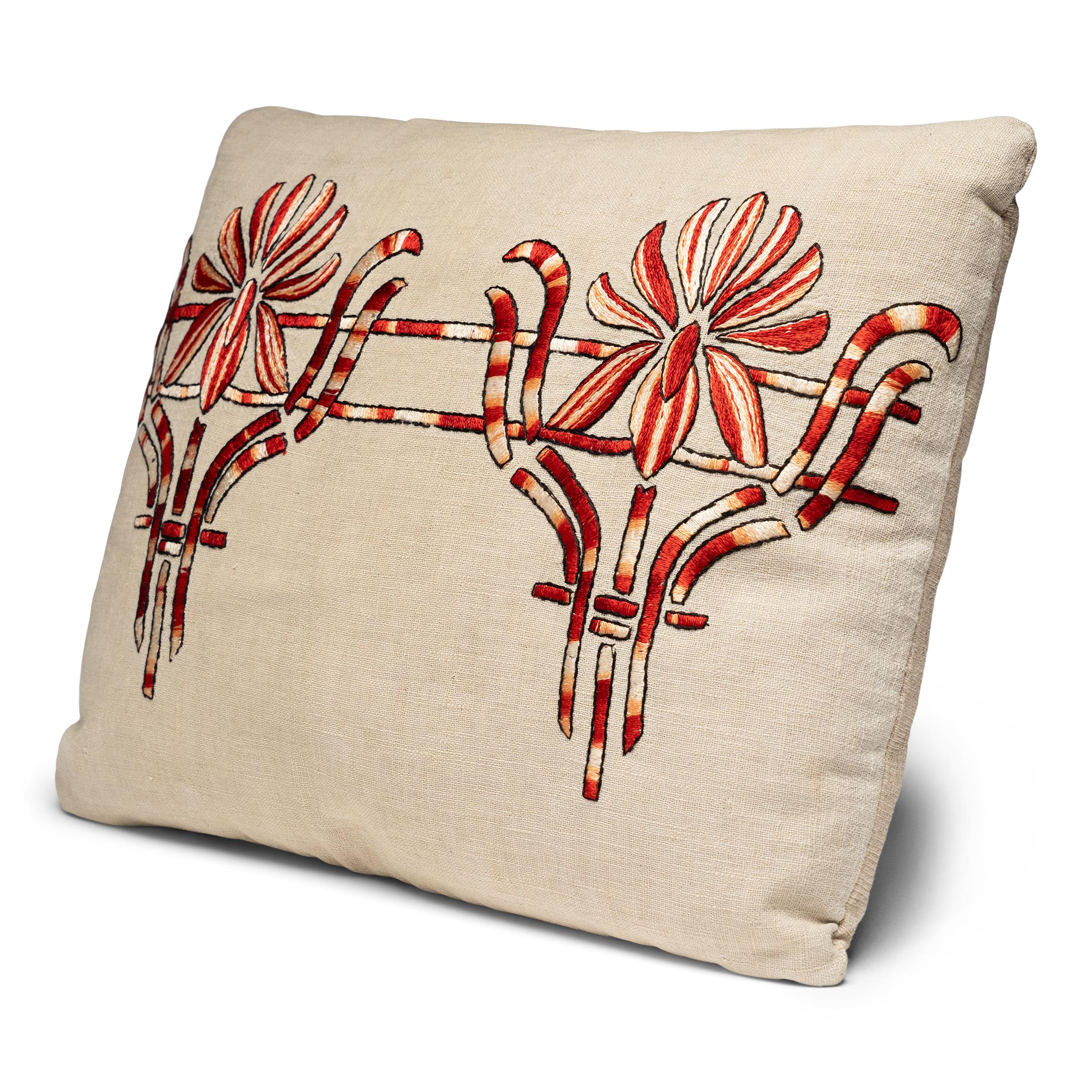 American Arts and Crafts Embroidery Pillow For Sale