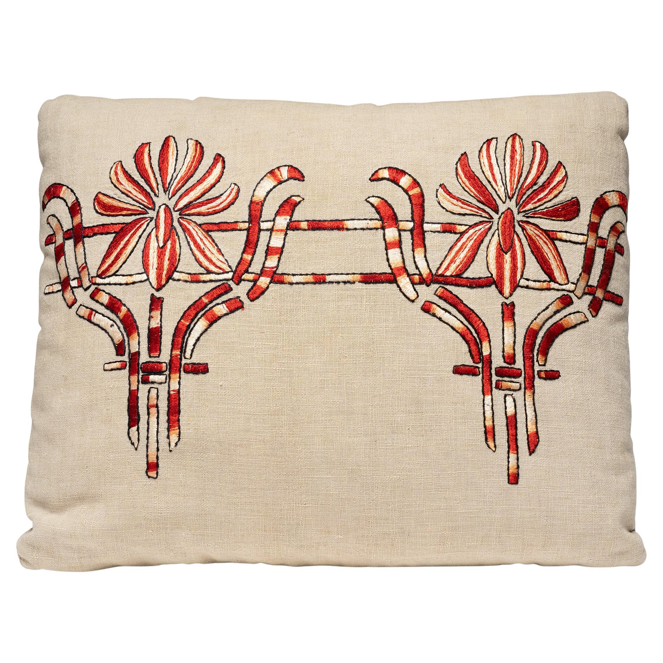 Arts and Crafts Embroidery Pillow For Sale