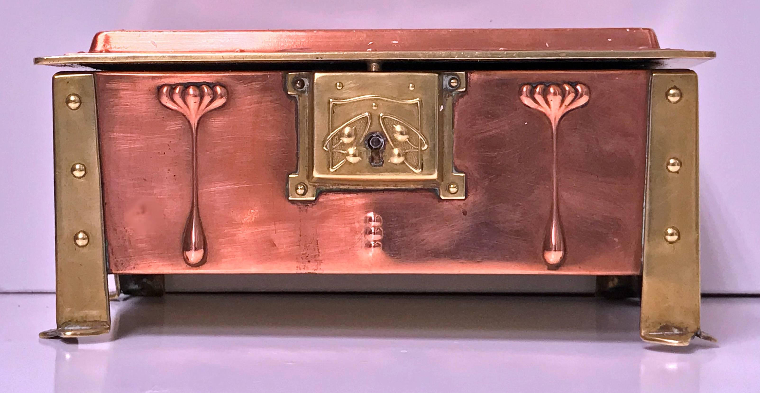 arts and crafts copper box