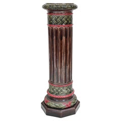 Arts and Crafts Enamel Pedestal Stand Classical Column Table 1890