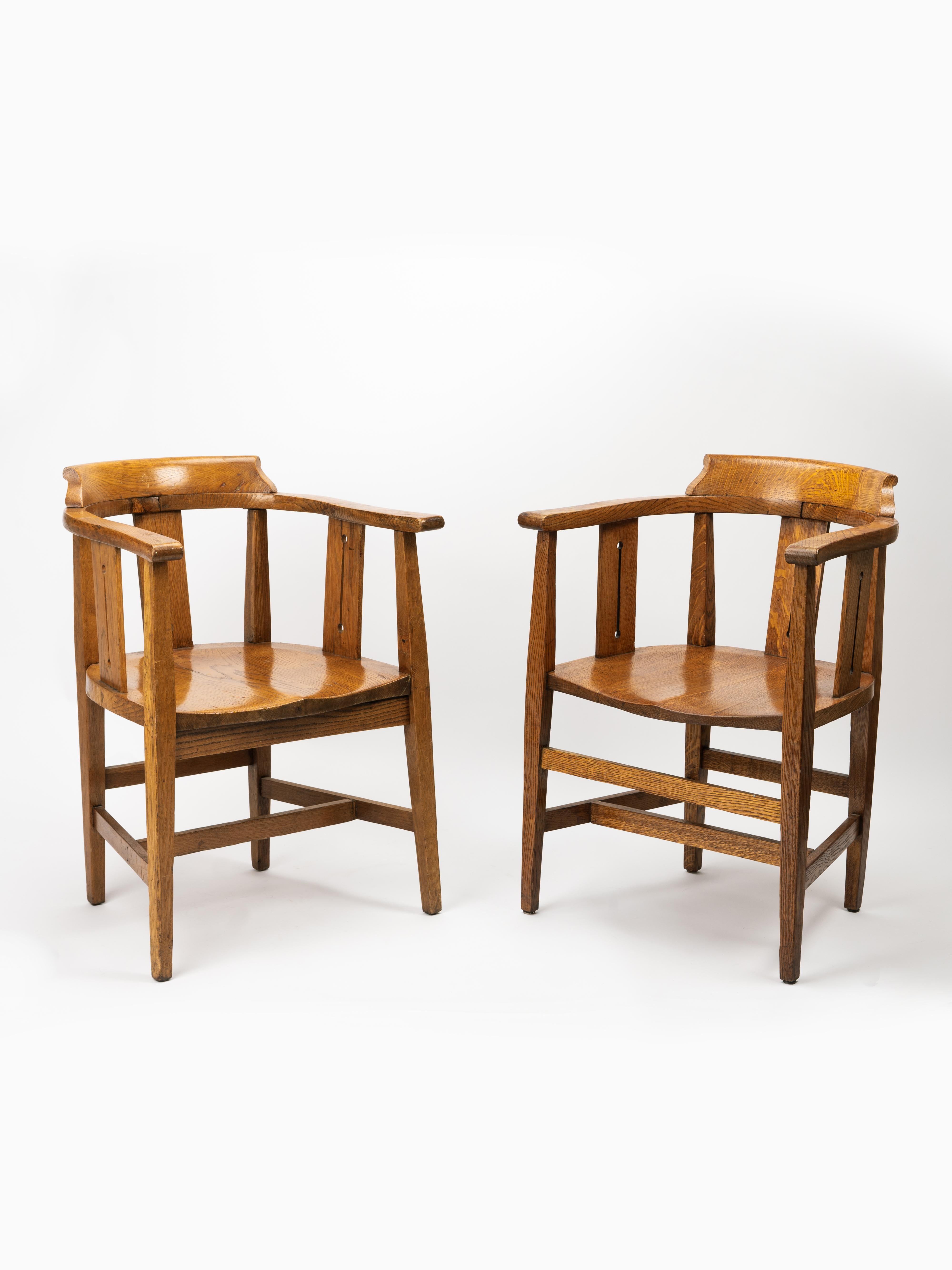 Arts and Crafts English Oak Shapland and Petter Armchair For Sale 9