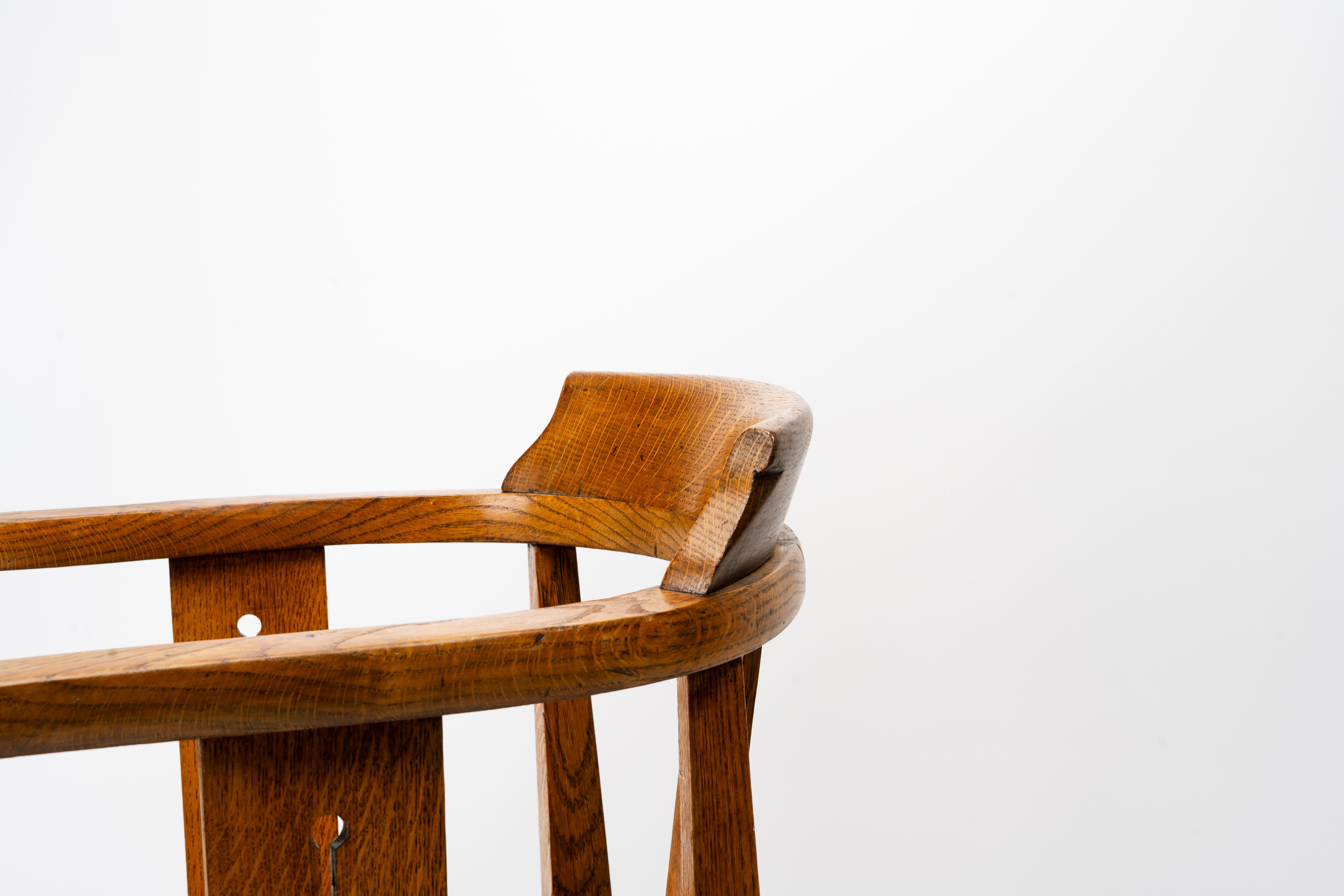 Early 20th Century Arts and Crafts English Oak Shapland and Petter Armchair For Sale