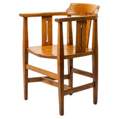 Fauteuil Arts and Crafts anglais en chêne Shapland and Petter