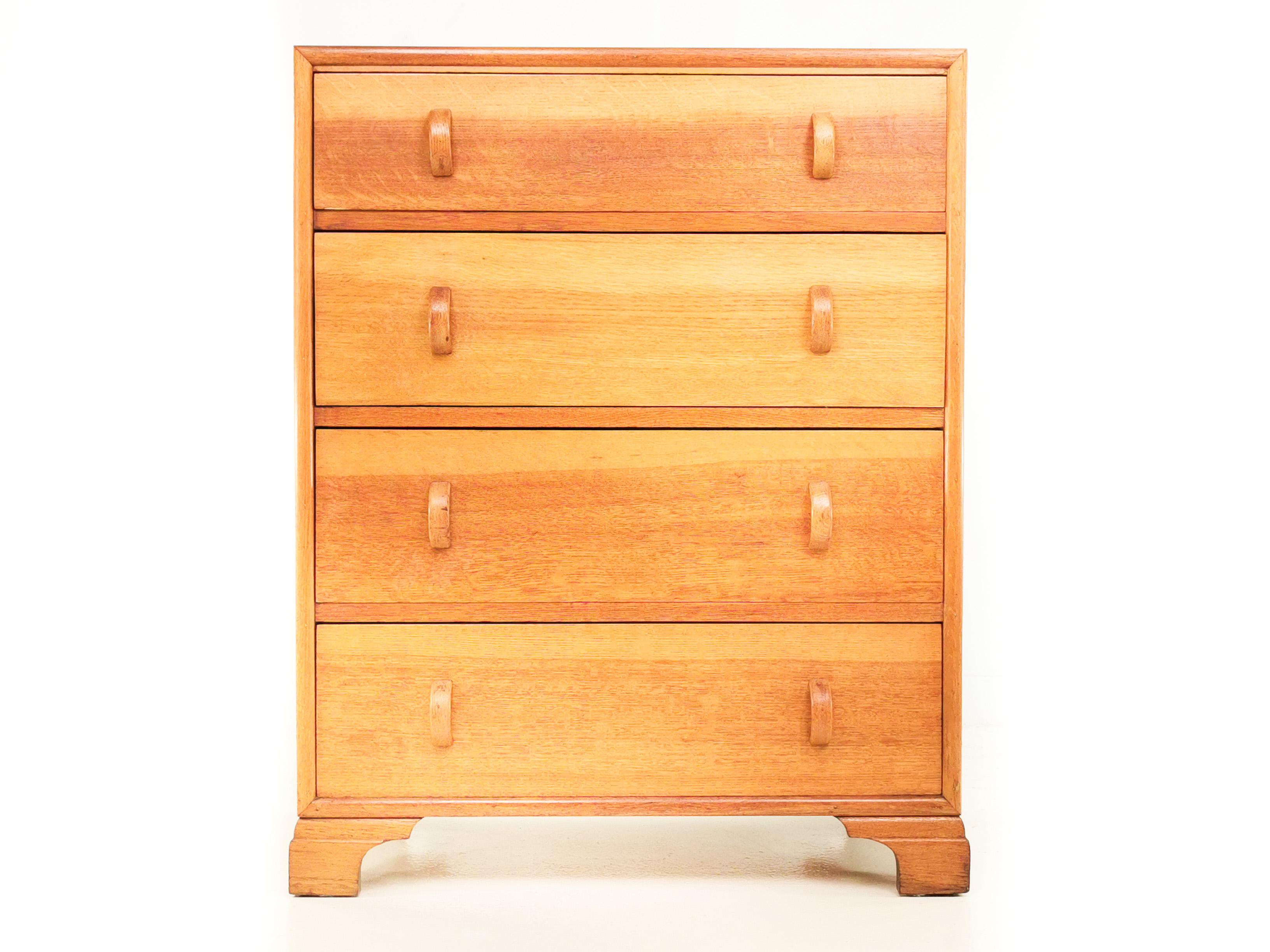 Arts & Crafts English Oak Vintage Chest of Drawers 2