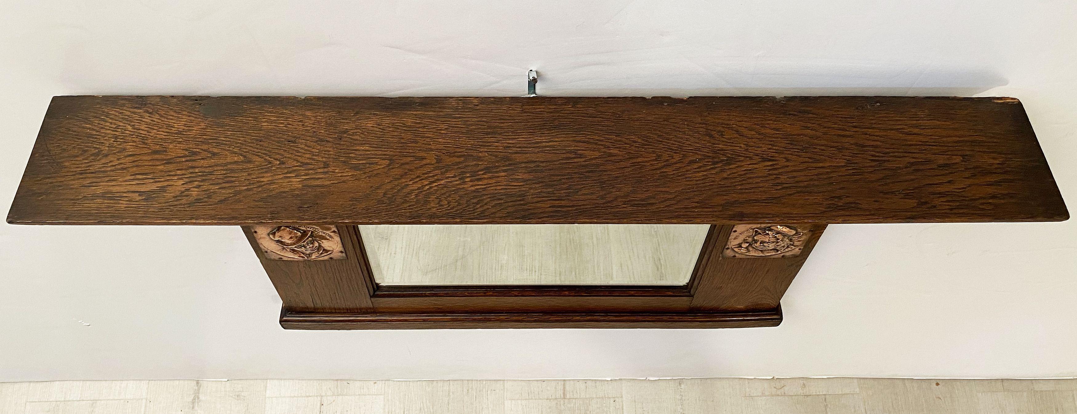 arts and crafts overmantle mirror