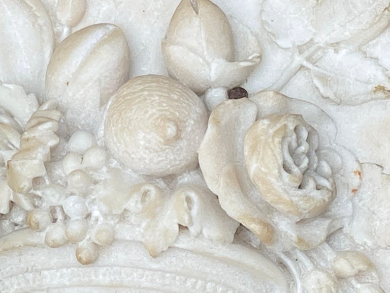 Arts and Crafts Era Coat Rack with Detailed and Deeply Carved Alabaster