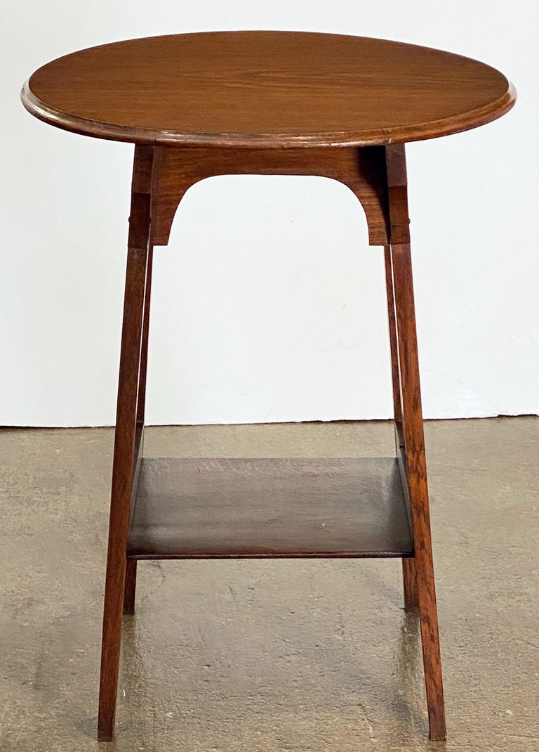 Arts and Crafts Era Round Occasional Table of Oak from England at ...