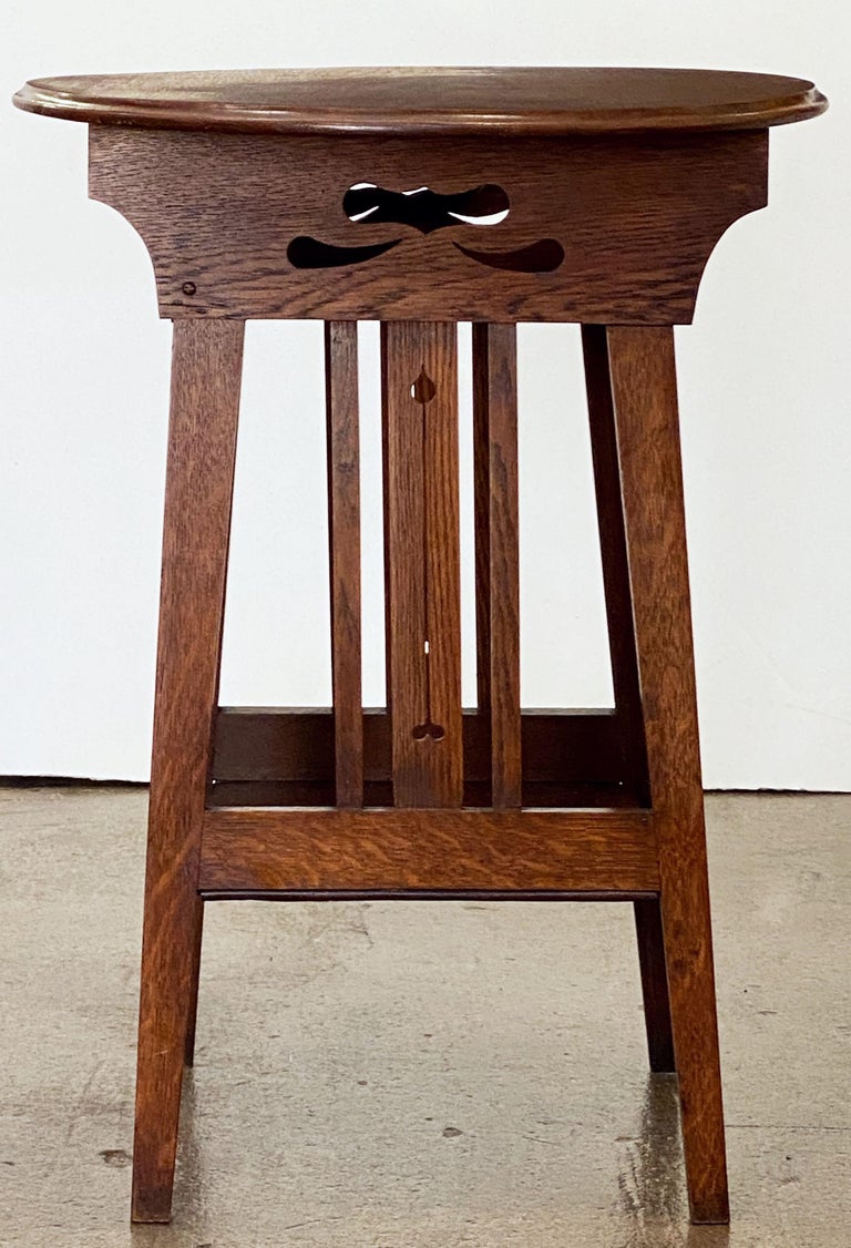 Arts and Crafts Era Round Occasional Table of Oak from England at ...