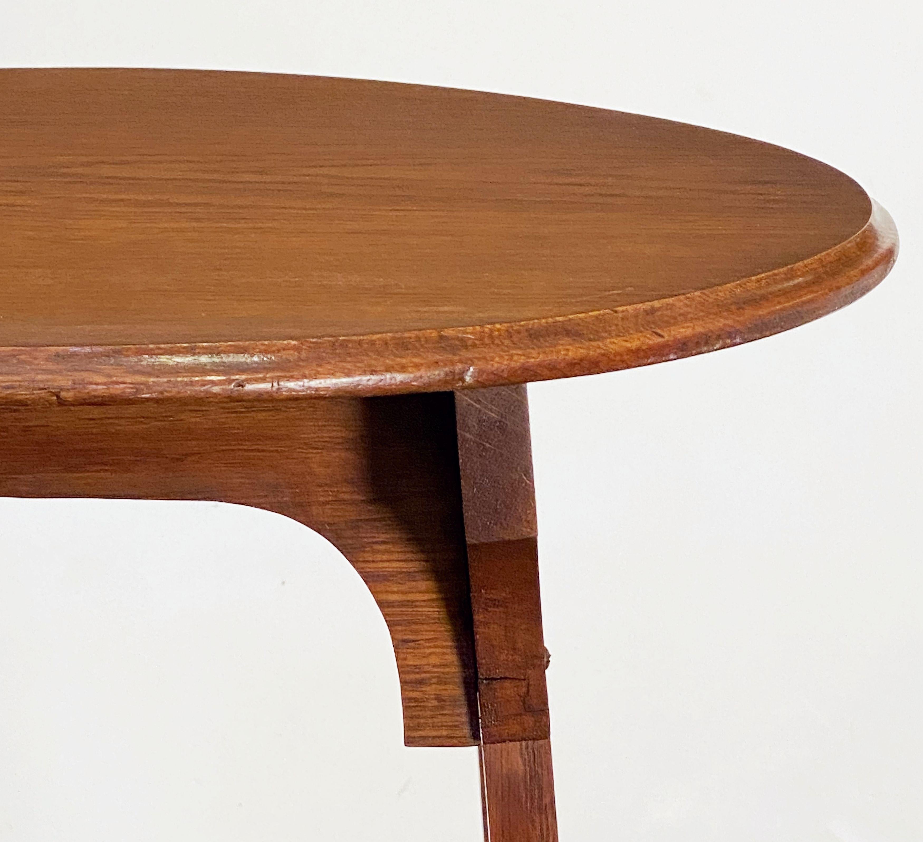 20th Century Arts & Crafts Era Round Occasional Table of Oak from England
