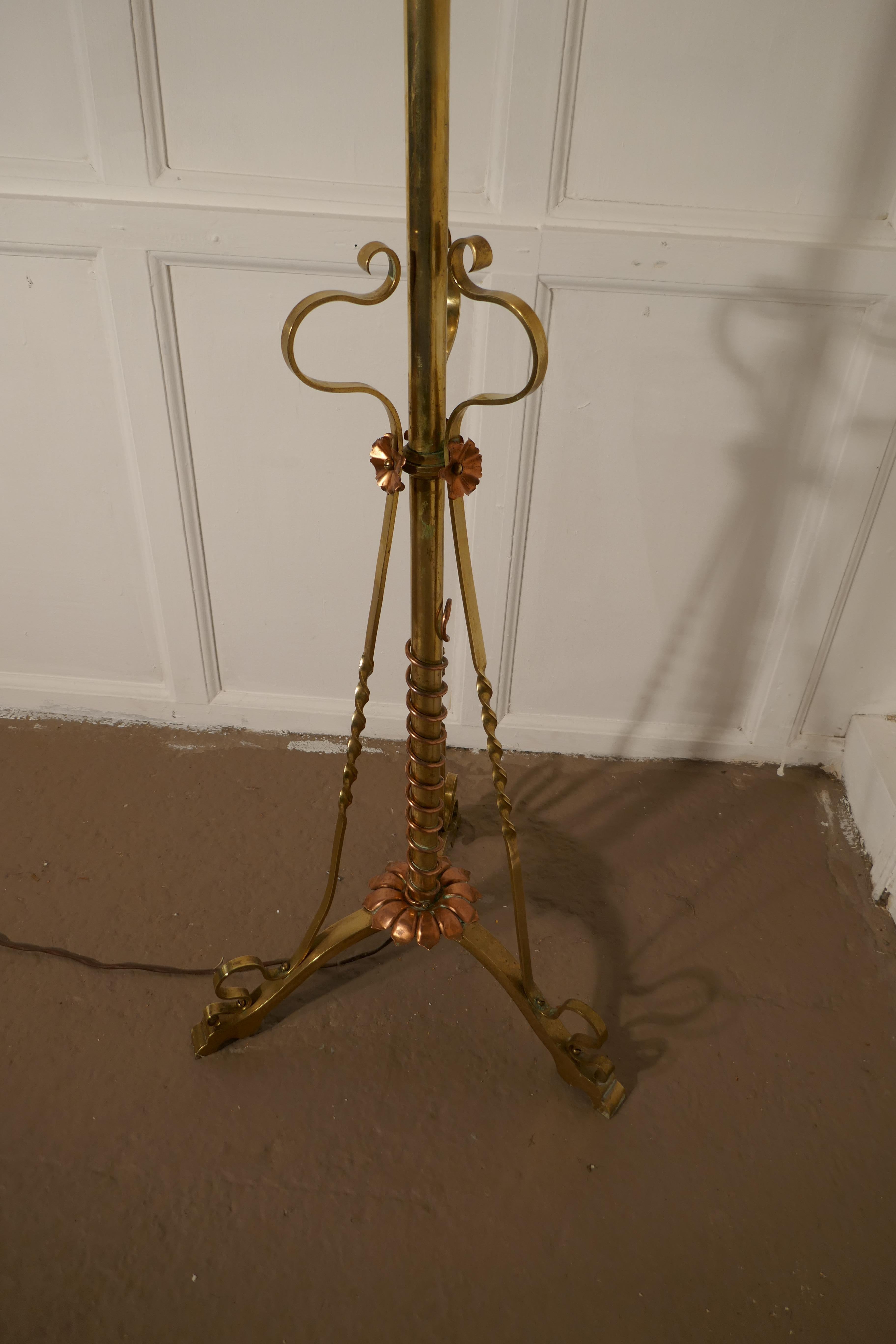 brass standard floor lamp
