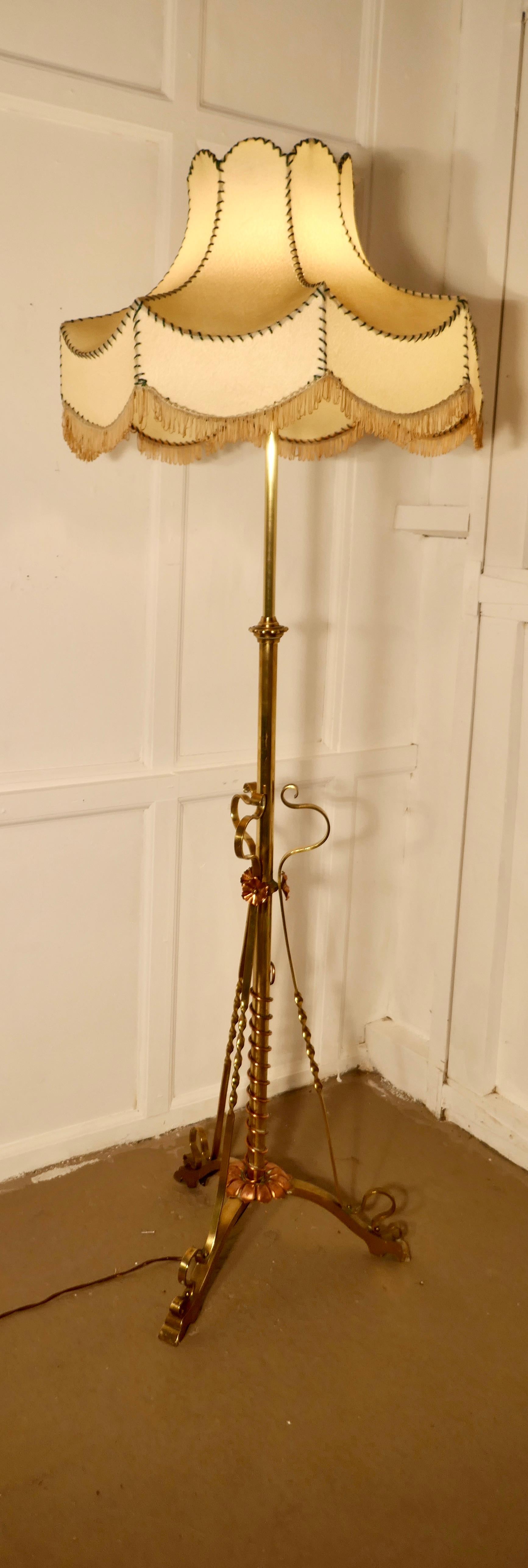 Arts and Crafts Arts & Crafts Extending Brass Floor Lamp, Standard Lamp