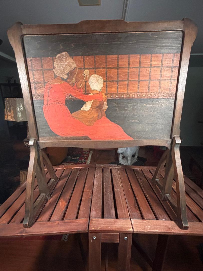 Arts And Crafts Fire Screen, Signed Arthur Grinnell 1854-1924 For Sale 4