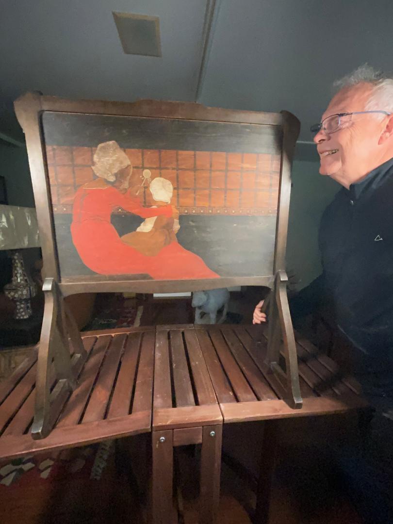 Arts And Crafts Fire Screen, Signed Arthur Grinnell 1854-1924 For Sale 5