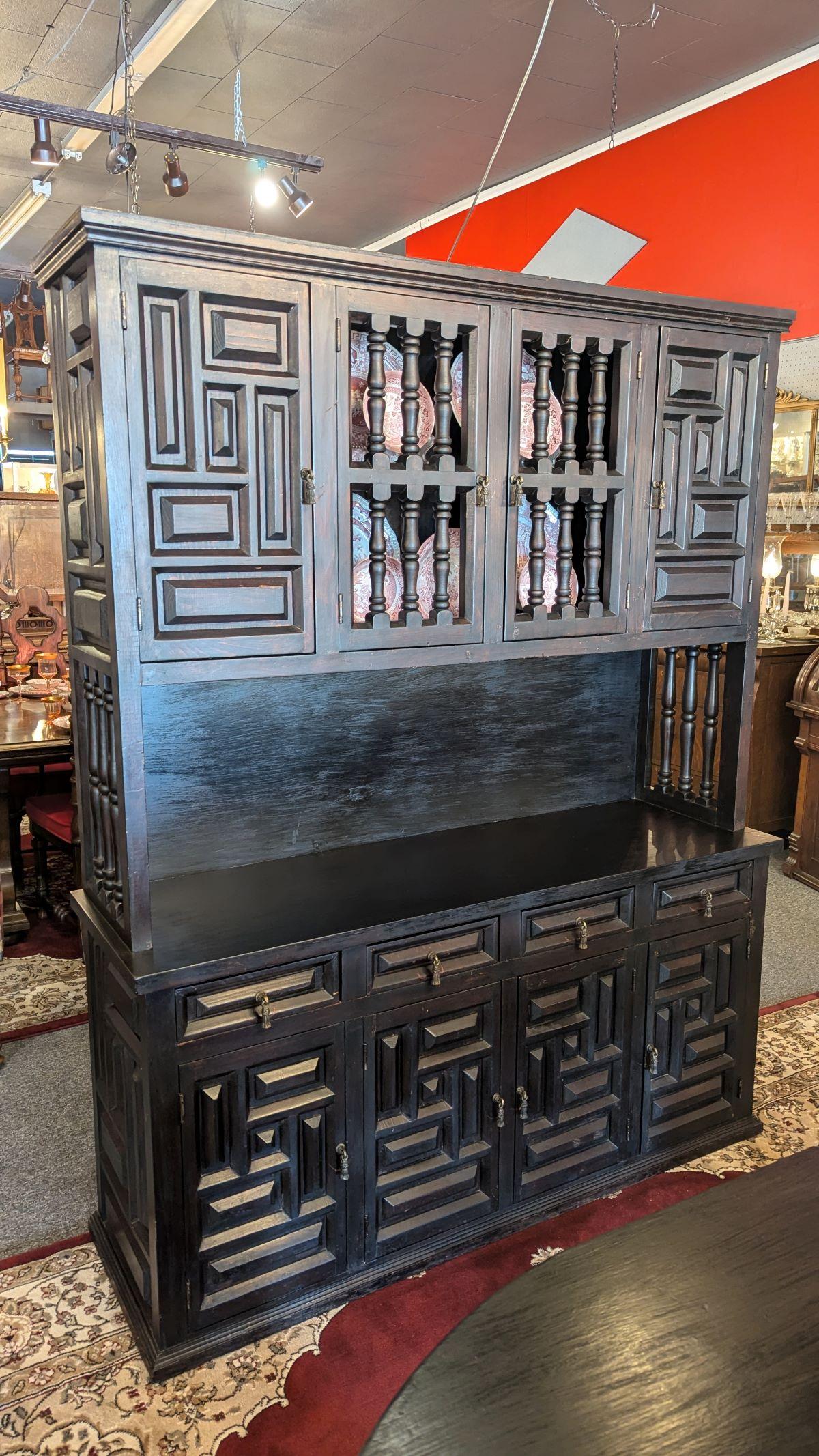 Arts and Crafts Flemish Ebonized Case For Sale 5