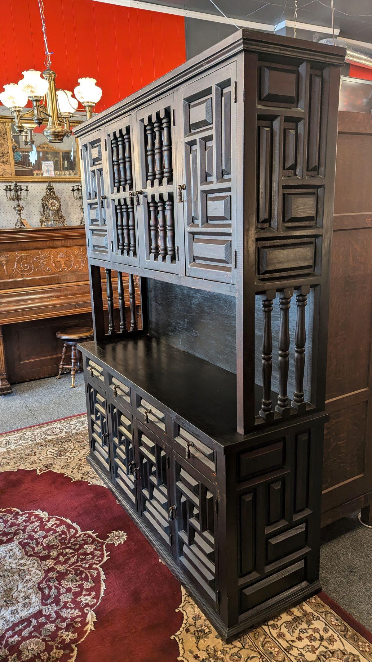 Arts and Crafts Flemish Ebonized Case For Sale 6