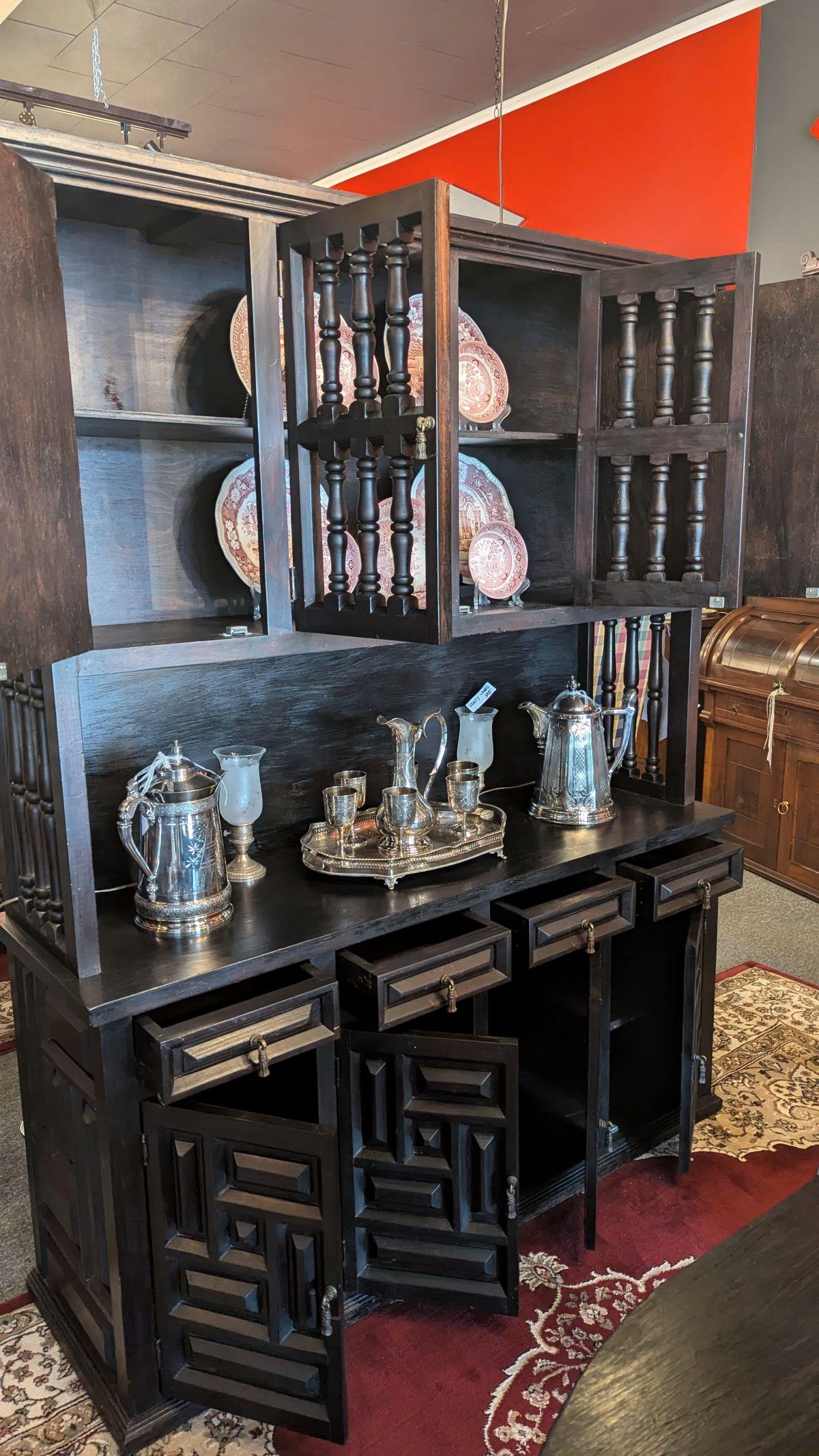 Arts and Crafts Flemish Ebonized Case In Good Condition For Sale In Pueblo, CO