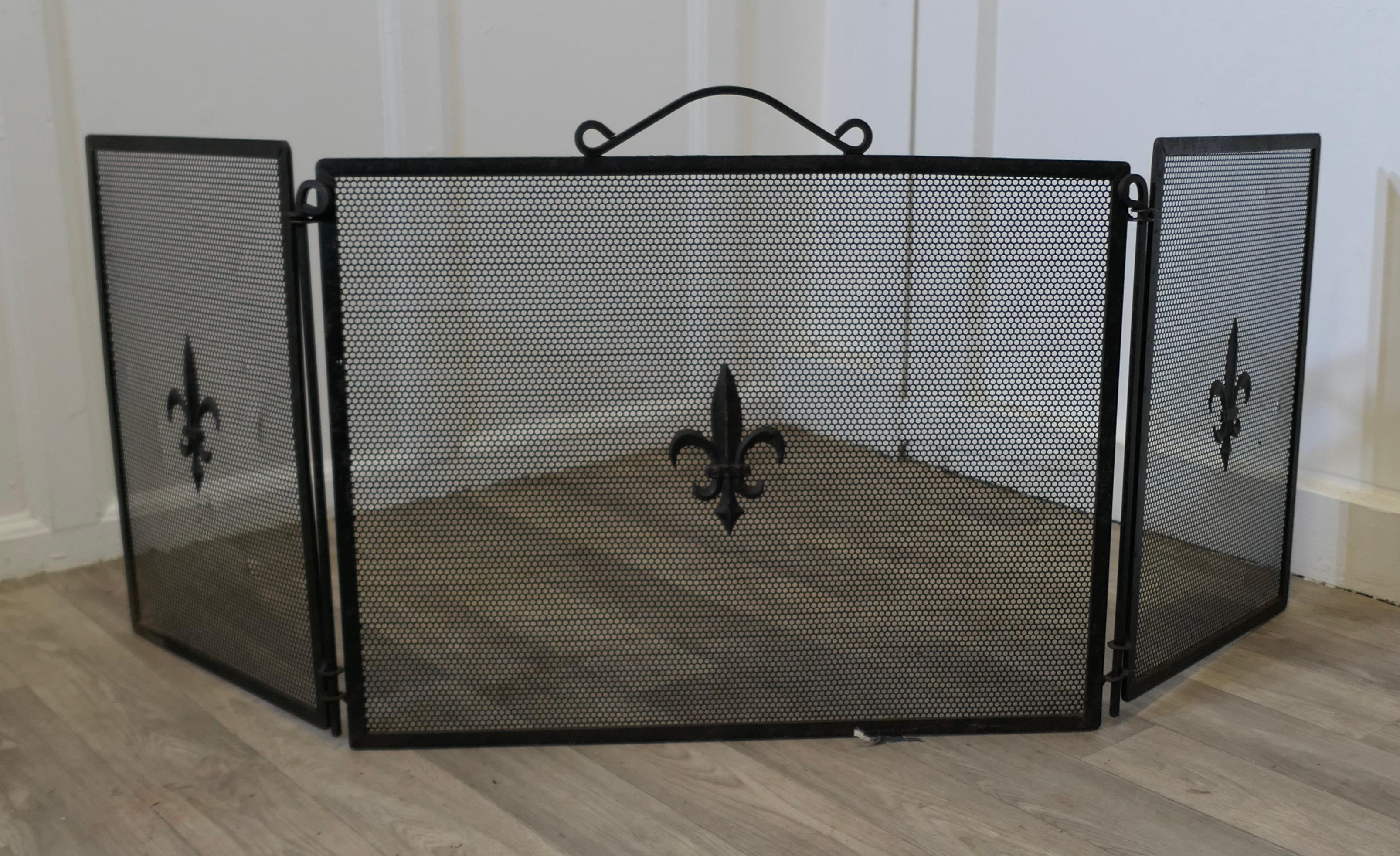  Pare-feu pliable Craft, pare-étincelles

Le pare-feu est une pièce élégante et de bonne qualité, avec une décoration de fleurs de lys au centre.
L'avantage supplémentaire est qu'il se démonte pour être rangé, et lorsqu'il est utilisé, il peut être