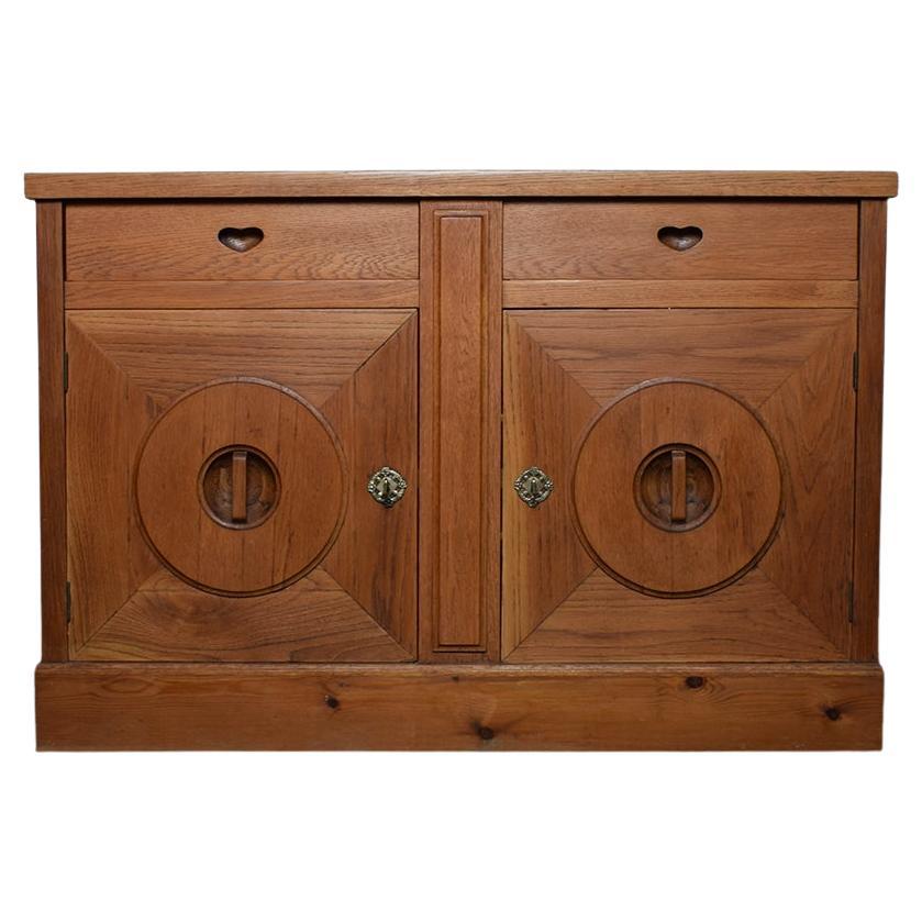 Arts and Crafts French 1930s Oak Buffet or Sideboard