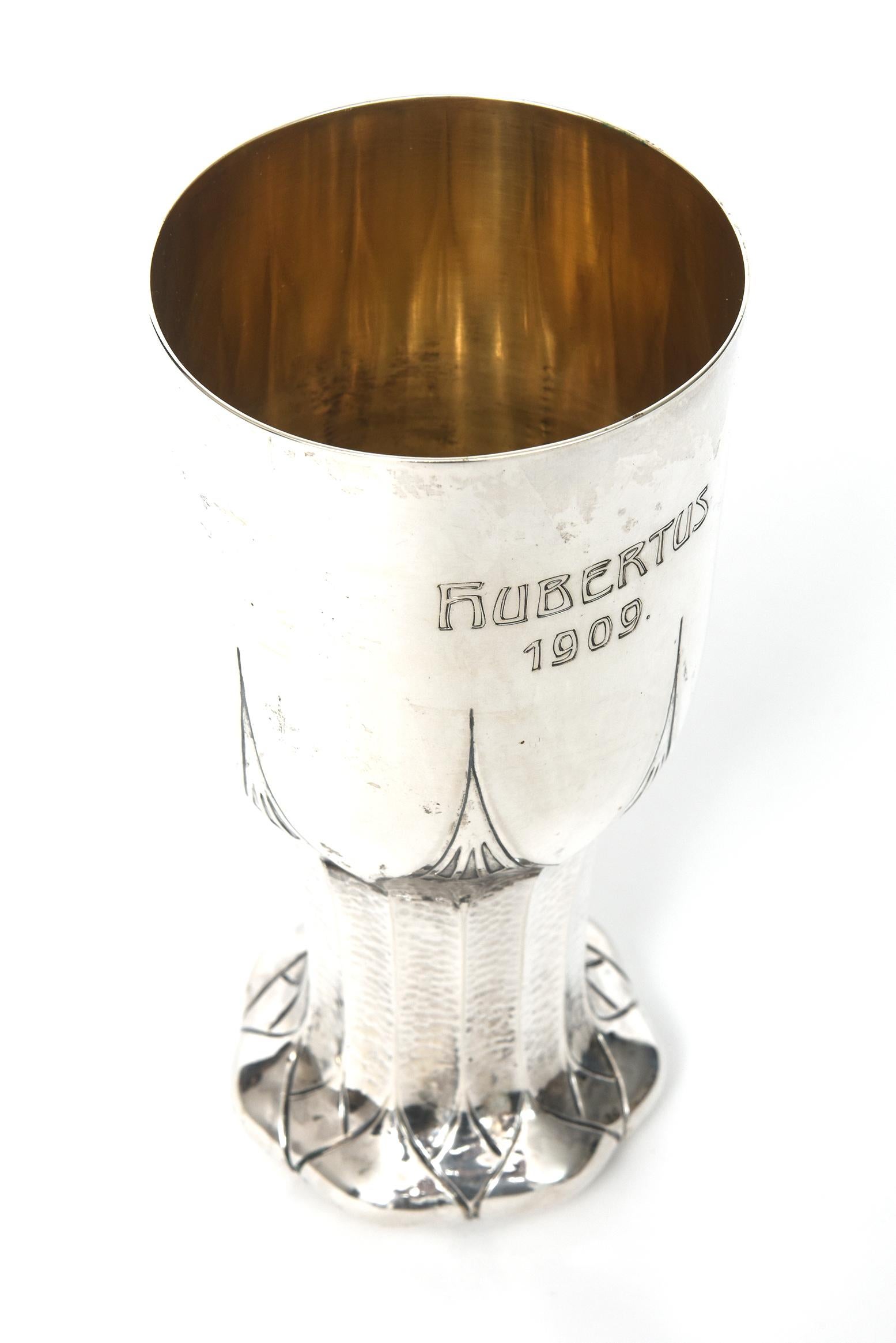 Argento Calice da vino a calice in argento di A. Miller circa 1909 in vendita