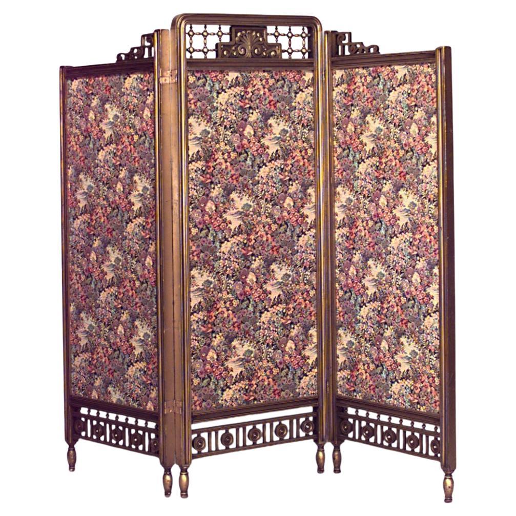 Arts and Crafts Gilt 3-Fold Screen