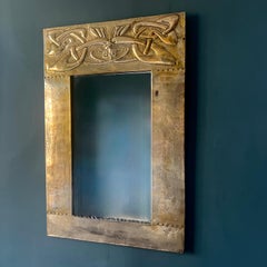 Arts And Crafts Glasgow School Brass Mirror In The Manner Of  Margaret Gilmour