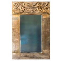 Arts And Crafts Glasgow School Brass Mirror In The Manner Of  Margaret Gilmour