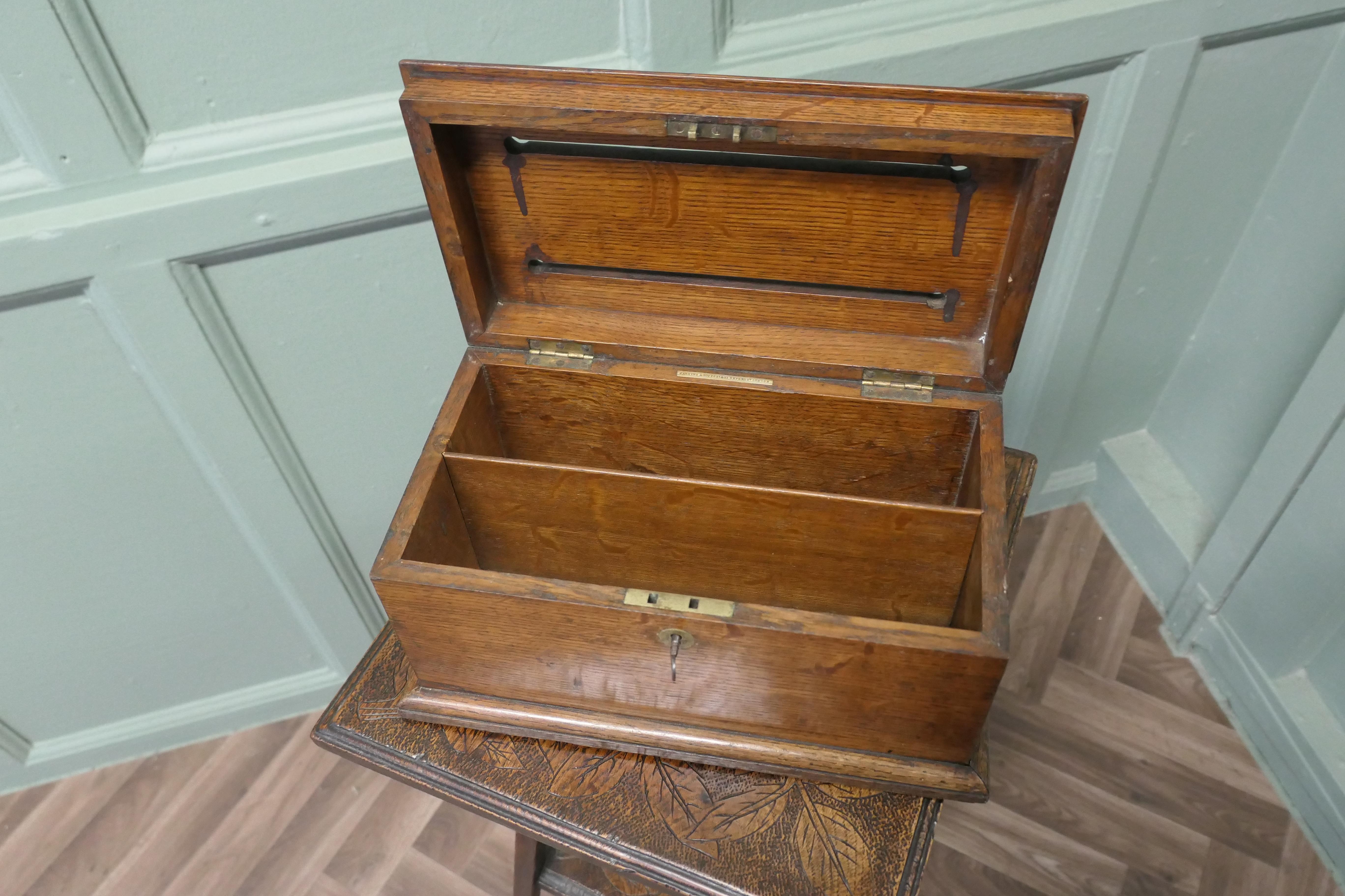 Late 19th Century Arts and Crafts Golden Oak Correspondence, Post or Letter Box For Sale
