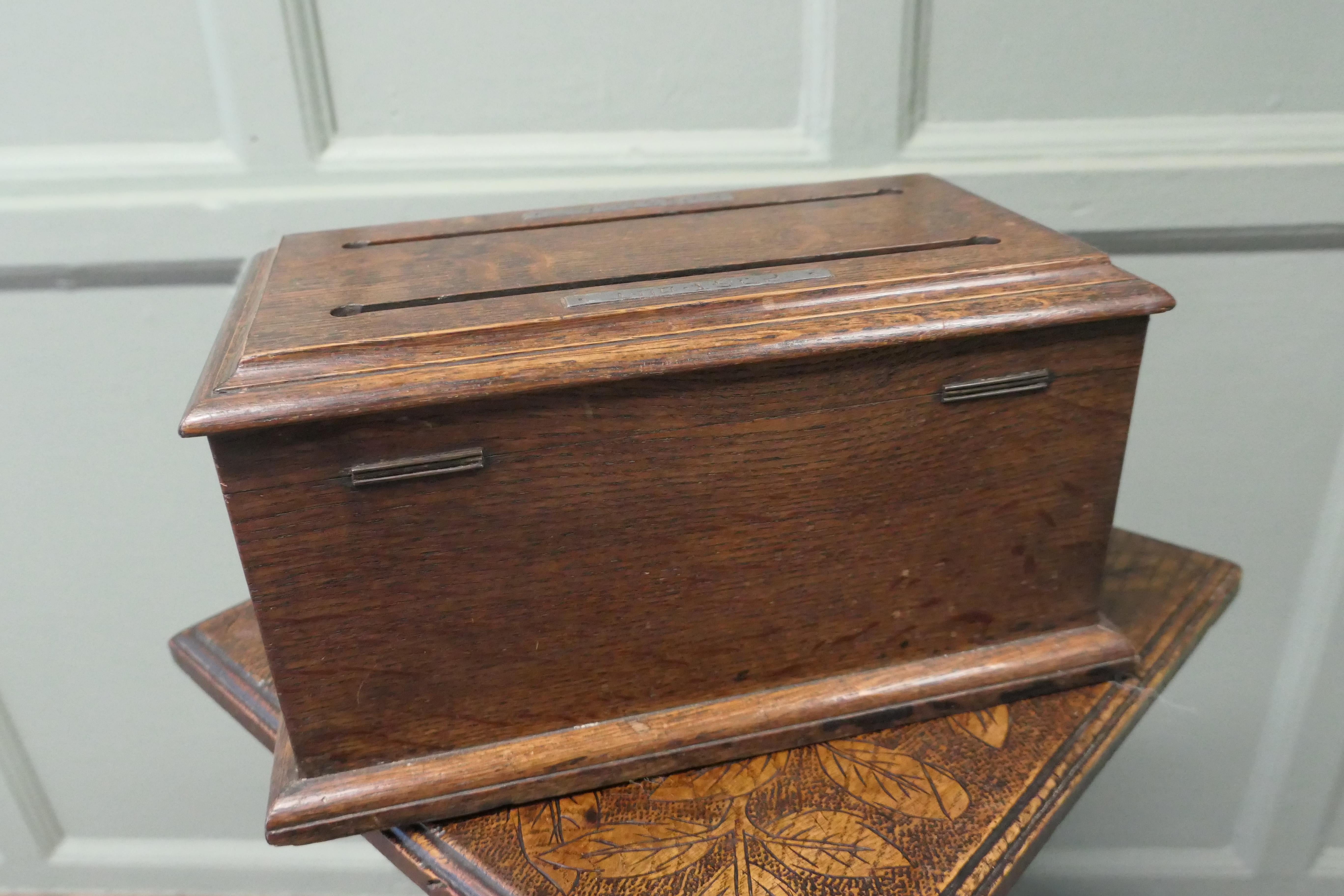 Arts and Crafts Golden Oak Correspondence, Post or Letter Box For Sale 3