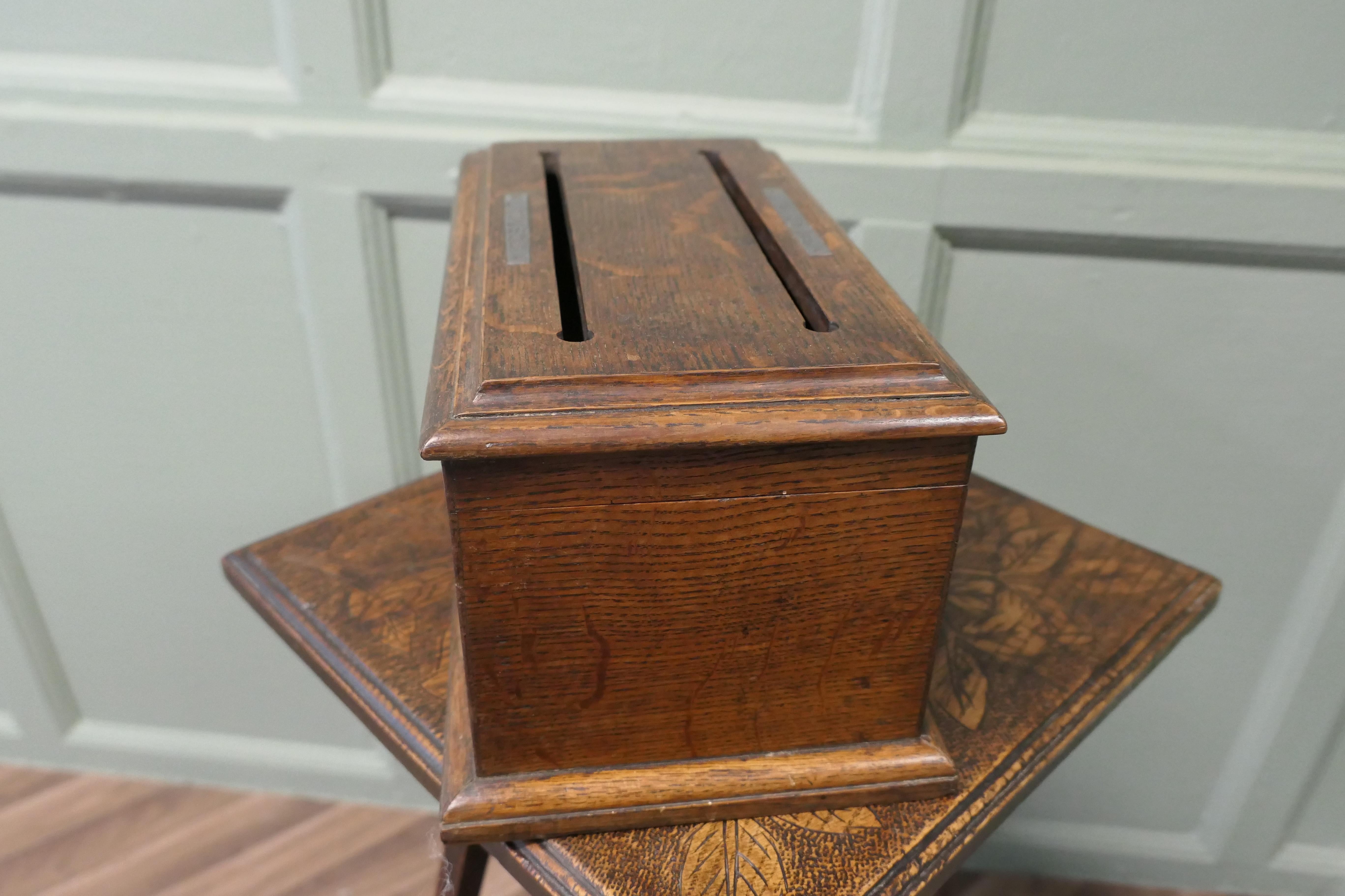 Arts and Crafts Golden Oak Correspondence, Post or Letter Box For Sale 4