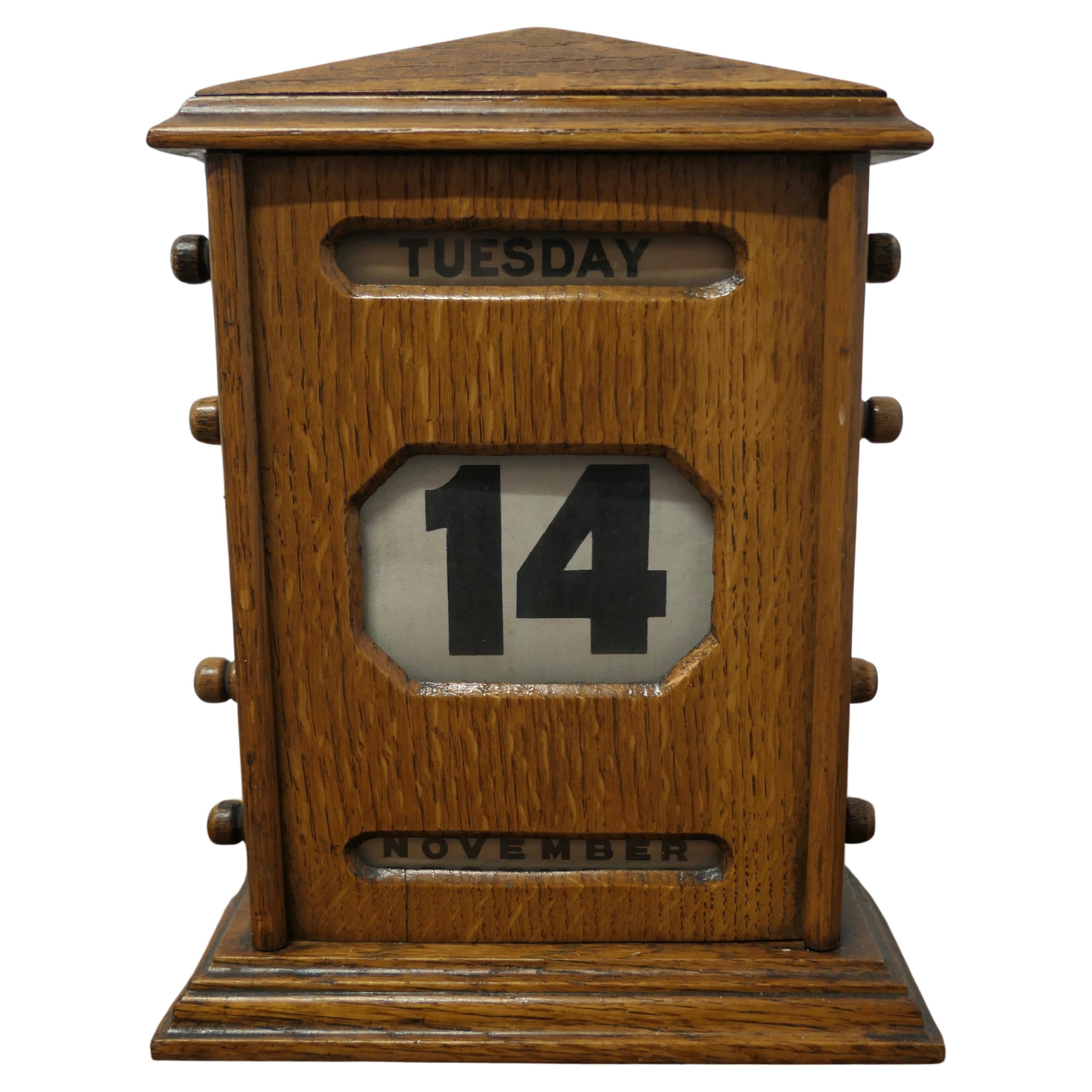 Arts and Crafts Golden Oak Desk Calendar