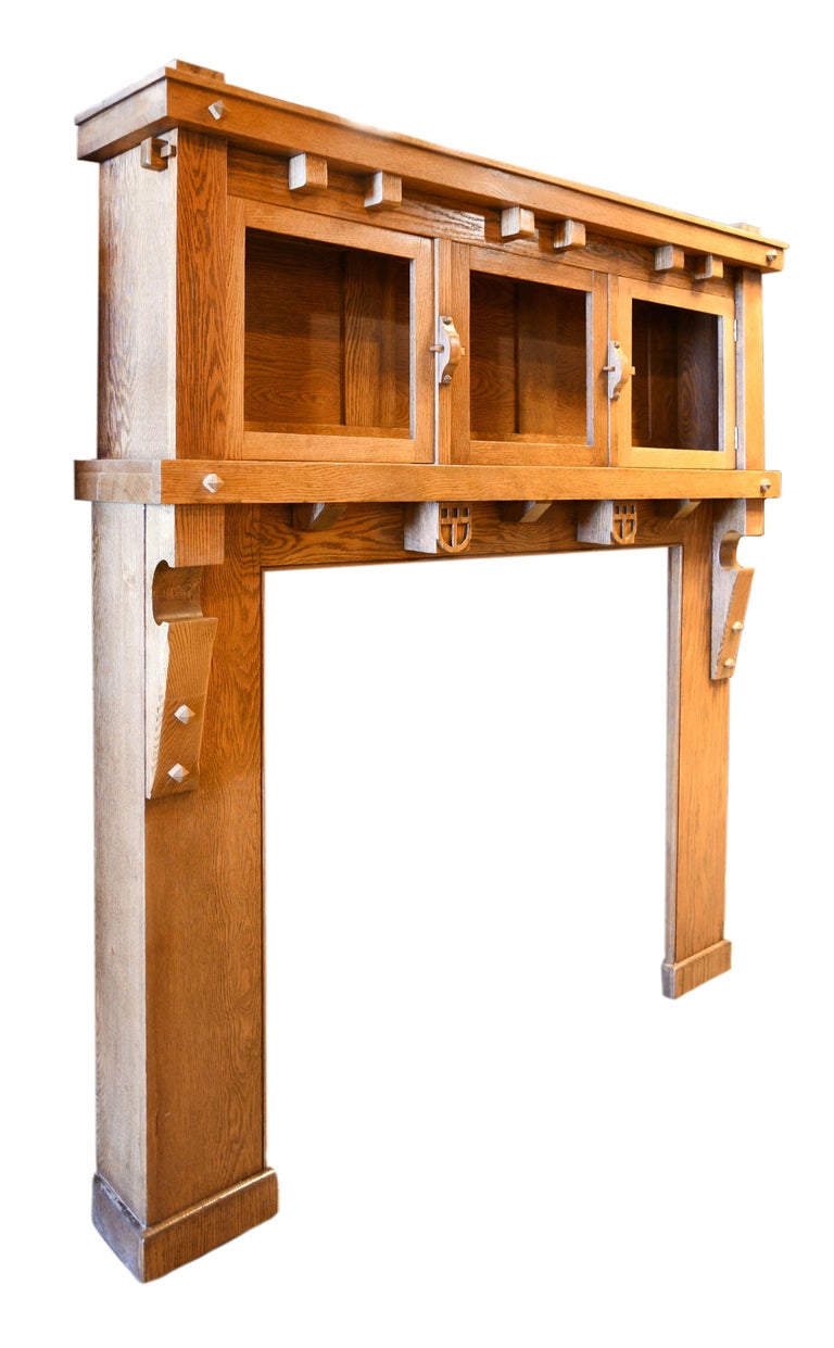 Arts And Crafts Golden Oak Fireplace Mantel For Sale At 1stdibs