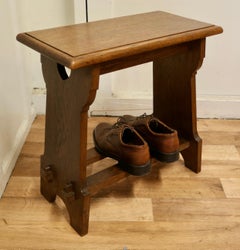 Arts and Crafts Golden Oak Joint Stool