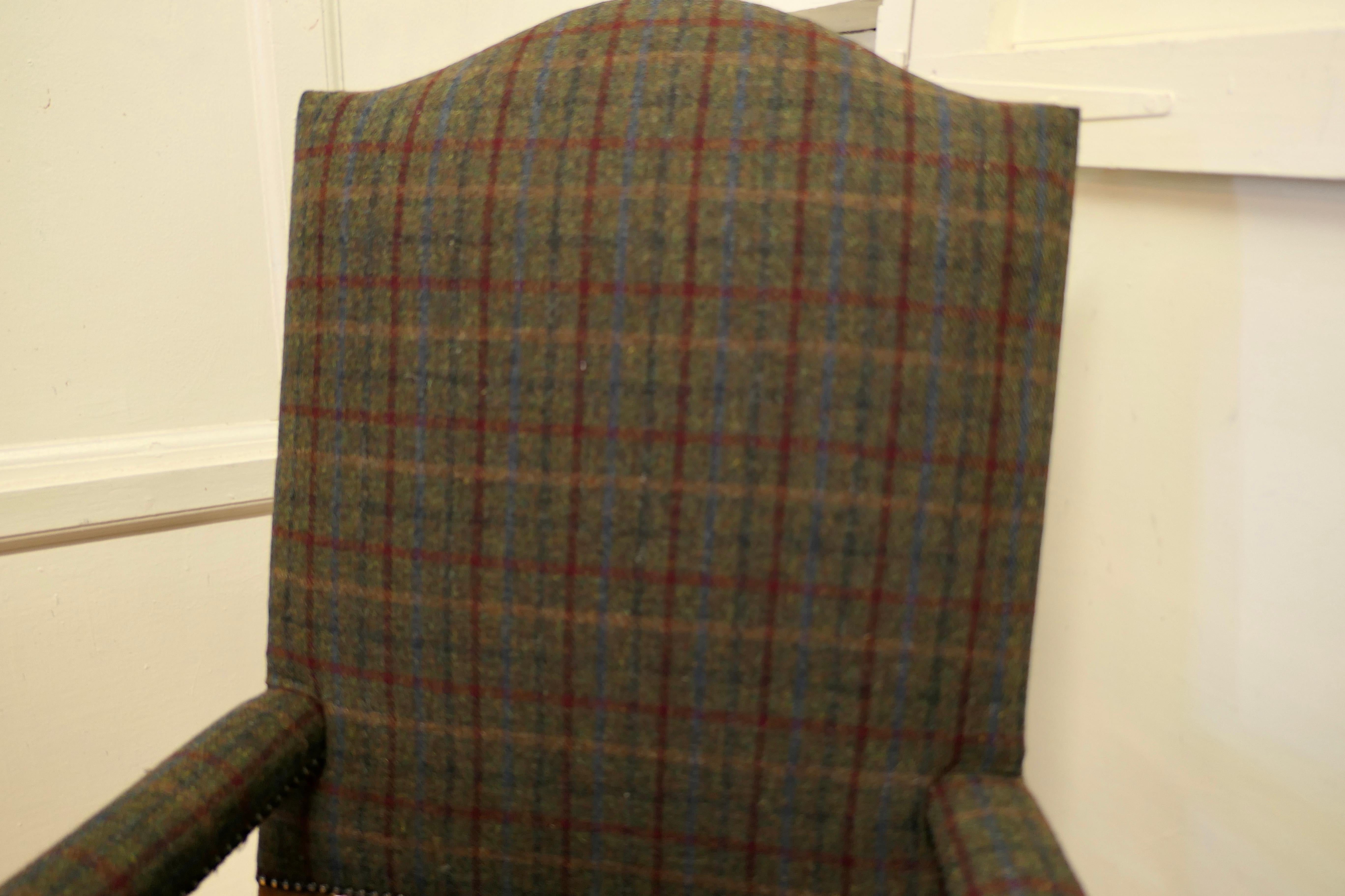 Chêne Chaise de bibliothèque Arts and Crafts en chêne doré, chaise trône en vente
